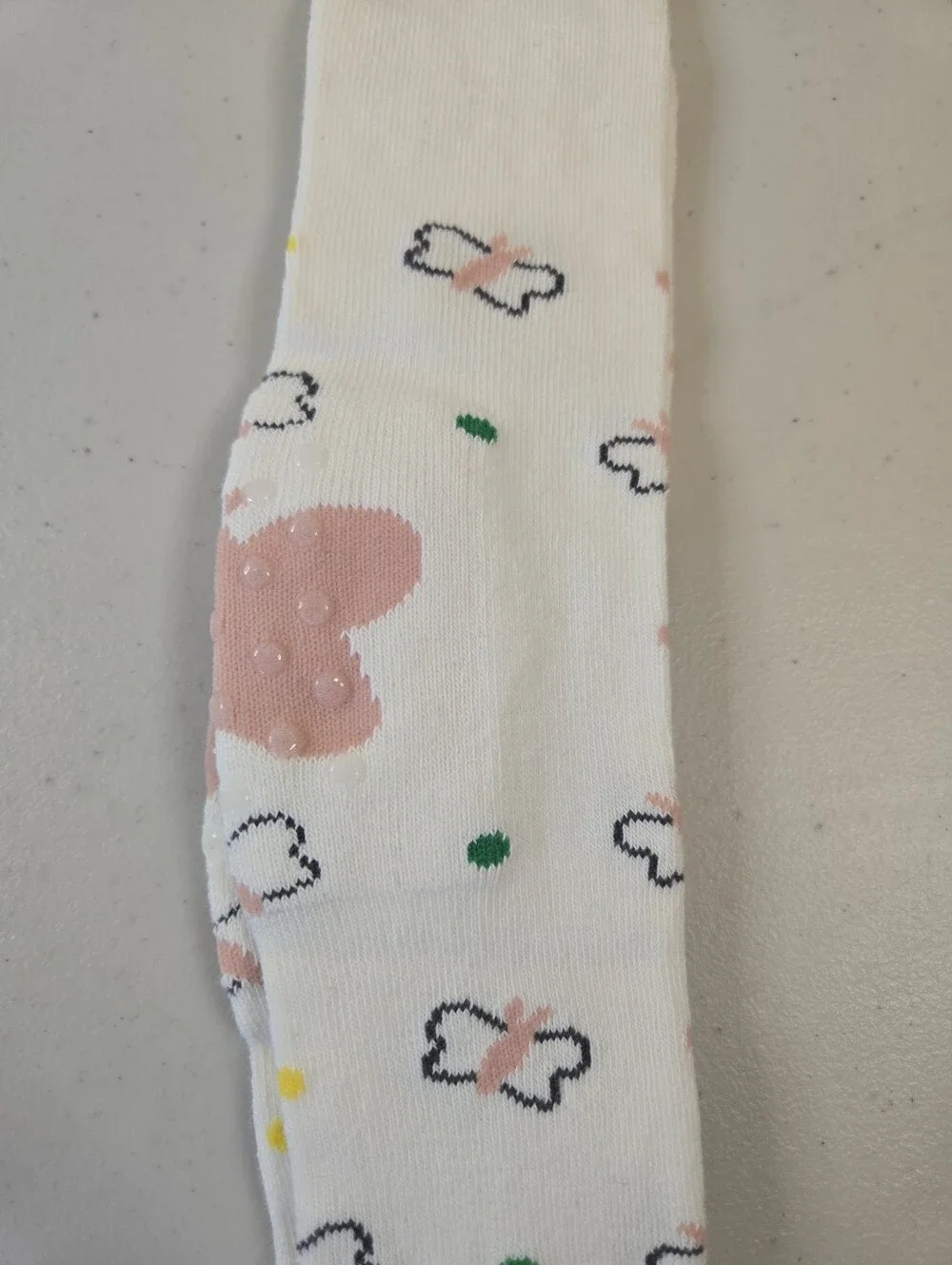 NWoT Baby Crawling Tights Knee Pads Grip Soles Butterfly Print Size 9-12 Months